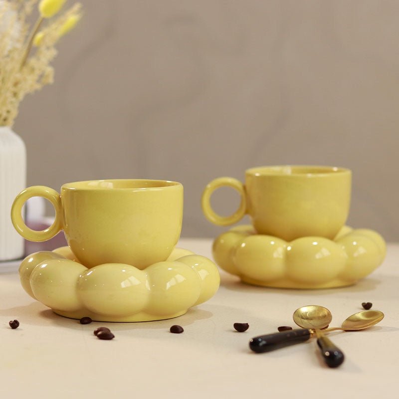 Buy Sunflower Ceramic Cups-Yellow | Shop Verified Sustainable Products on Brown Living
