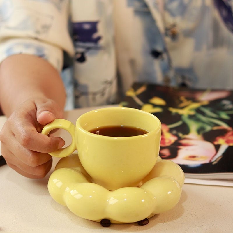 Sunflower Ceramic Cups - Yellow | Verified Sustainable by Brown Living™