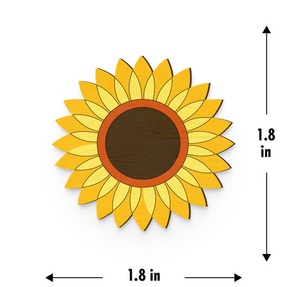 Sunflower Hand Painted Wooden Magnet | Verified Sustainable by Brown Living™