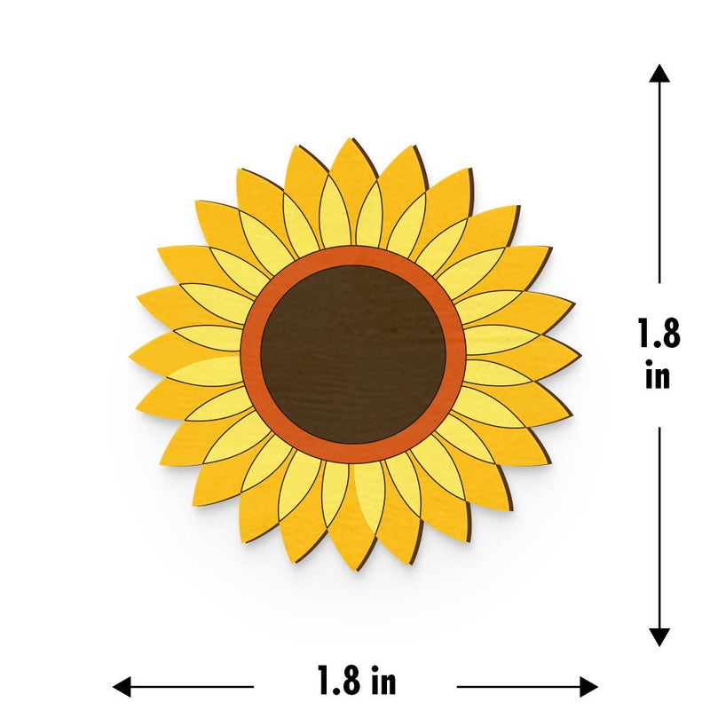 Buy Sunflower Hand Painted Wooden Magnet | Shop Verified Sustainable Stationery on Brown Living™