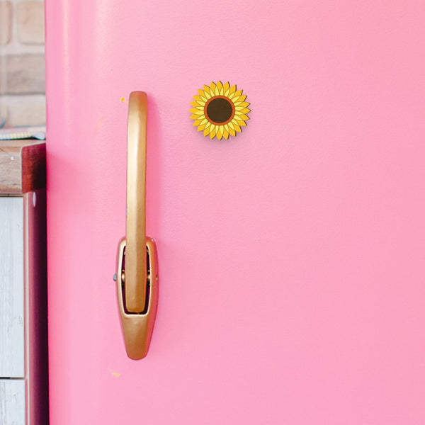 Buy Sunflower Hand Painted Wooden Magnet | Shop Verified Sustainable Stationery on Brown Living™