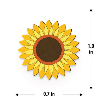 Sunflower Hand Painted Wooden Pin | Verified Sustainable by Brown Living™