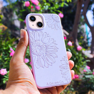 Sunflowers Biodegradable Eco - Friendly Phone Case / Mobile Cover – Tech Accessories on Brown Living™. SKU: SNFLWR - 13 - 001. Img 3.
