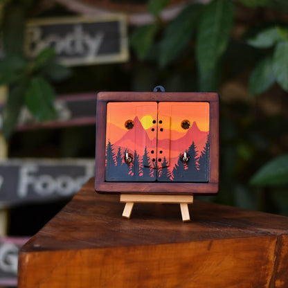 Sunset Mini Key Keyholder | Upcycled | Audio tapes | Wanderlust | Handcrafted | Verified Sustainable by Brown Living™