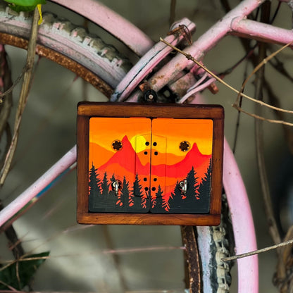Sunset Mini Key Keyholder | Upcycled | Audio tapes | Wanderlust | Handcrafted | Verified Sustainable by Brown Living™