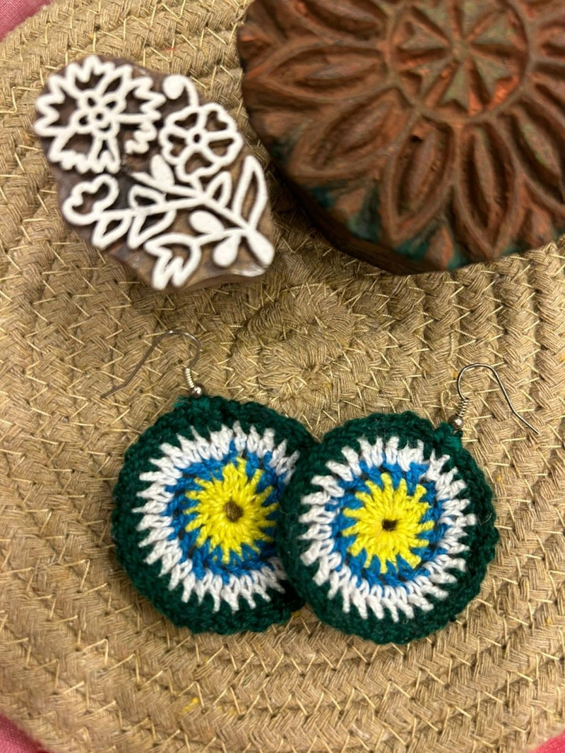 Buy Sunshine Crochet Earrings | Handwoven earrings | Shop Verified Sustainable Womens earrings on Brown Living™