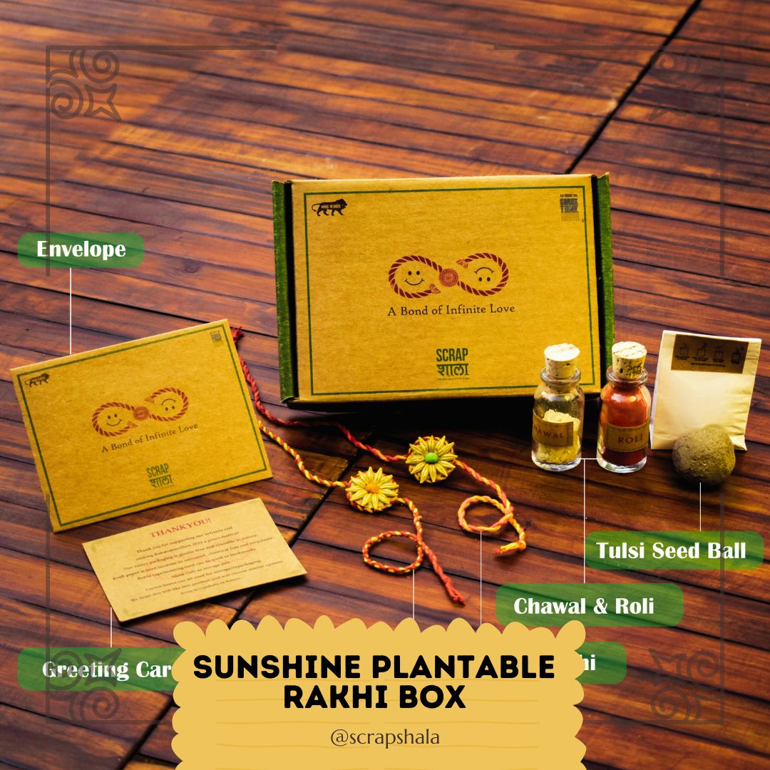 Sunshine Plantable Seed Rakhi Box | Pair of 2 Seed Rakhi | Verified Sustainable by Brown Living™