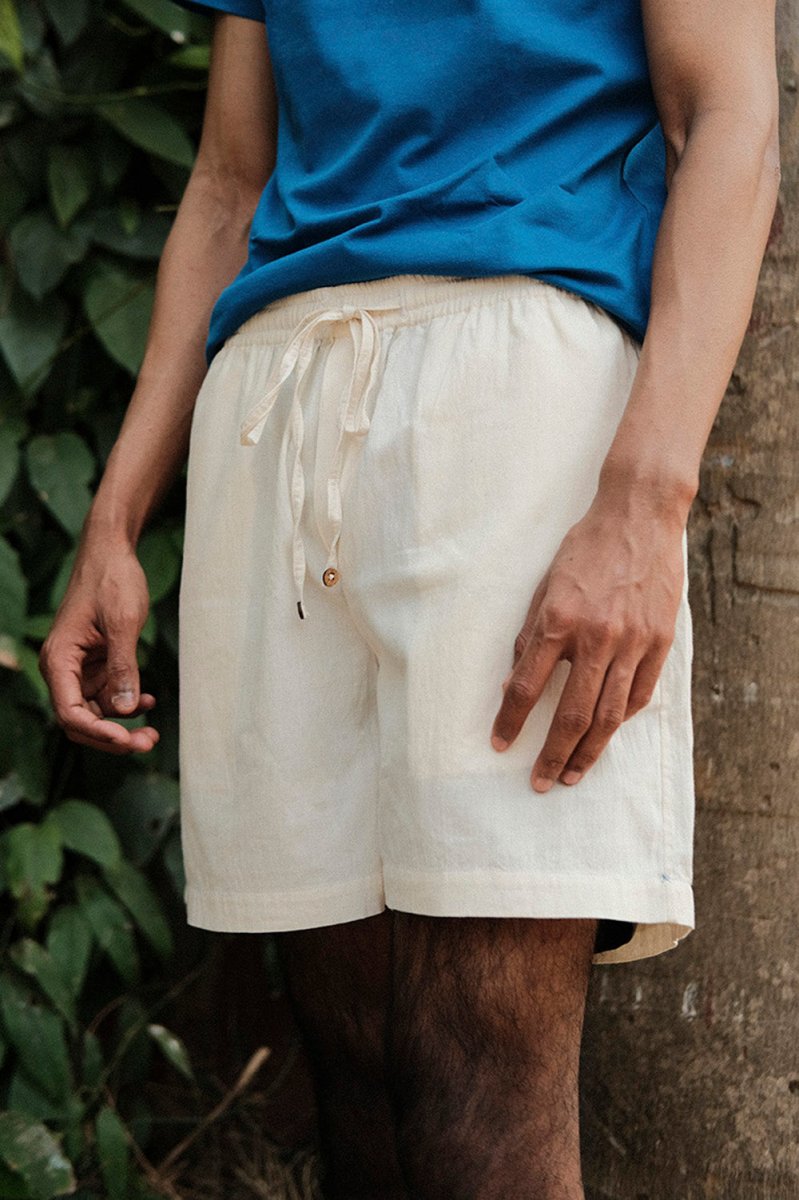 Sunshine Shorts | Undyed khadi | Verified Sustainable by Brown Living™