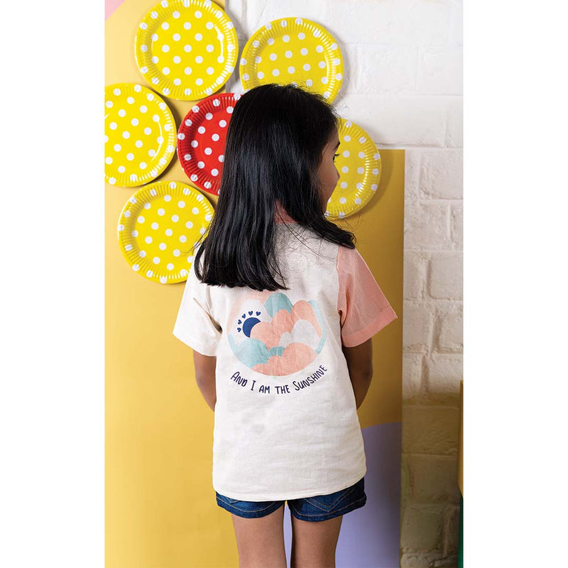 Buy Sunshine Unisex Peach Shirt | Shop Verified Sustainable Kids Shirts on Brown Living™