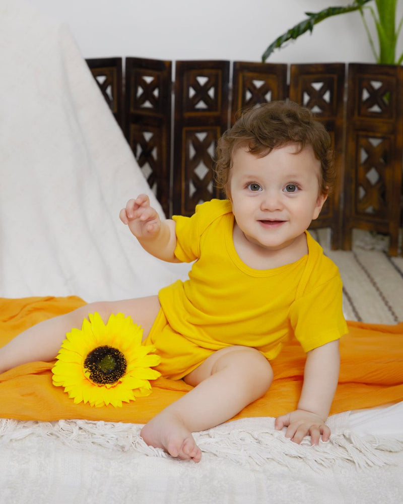 Buy Sunshine Yellow Onesie | Shop Verified Sustainable Kids Onesies on Brown Living™