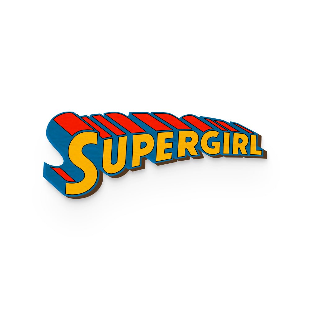 Super Girl Hand Painted Wooden Magnet | Verified Sustainable by Brown Living™