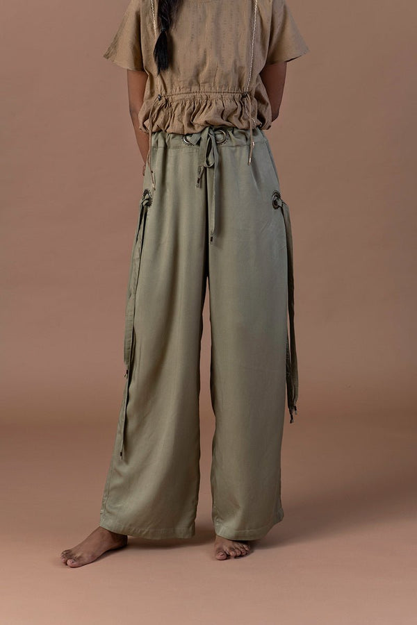 Buy Surmai Wide Bottom Viscose Pants | Shop Verified Sustainable Products on Brown Living
