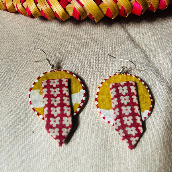Surya Textile Earrings | Handcrafted by Artisans | Verified Sustainable Womens earrings on Brown Living™