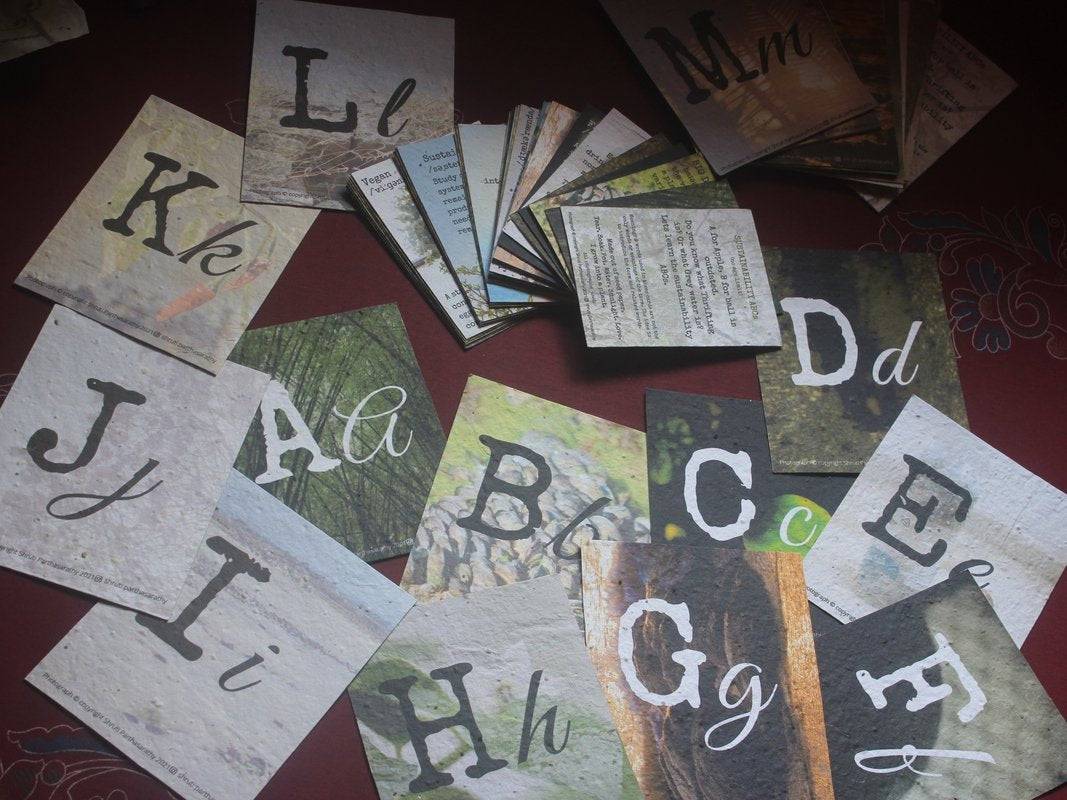 Sustainability ABCs | Vocabulary & Activity Cards made with Seed Paper | Verified Sustainable by Brown Living™