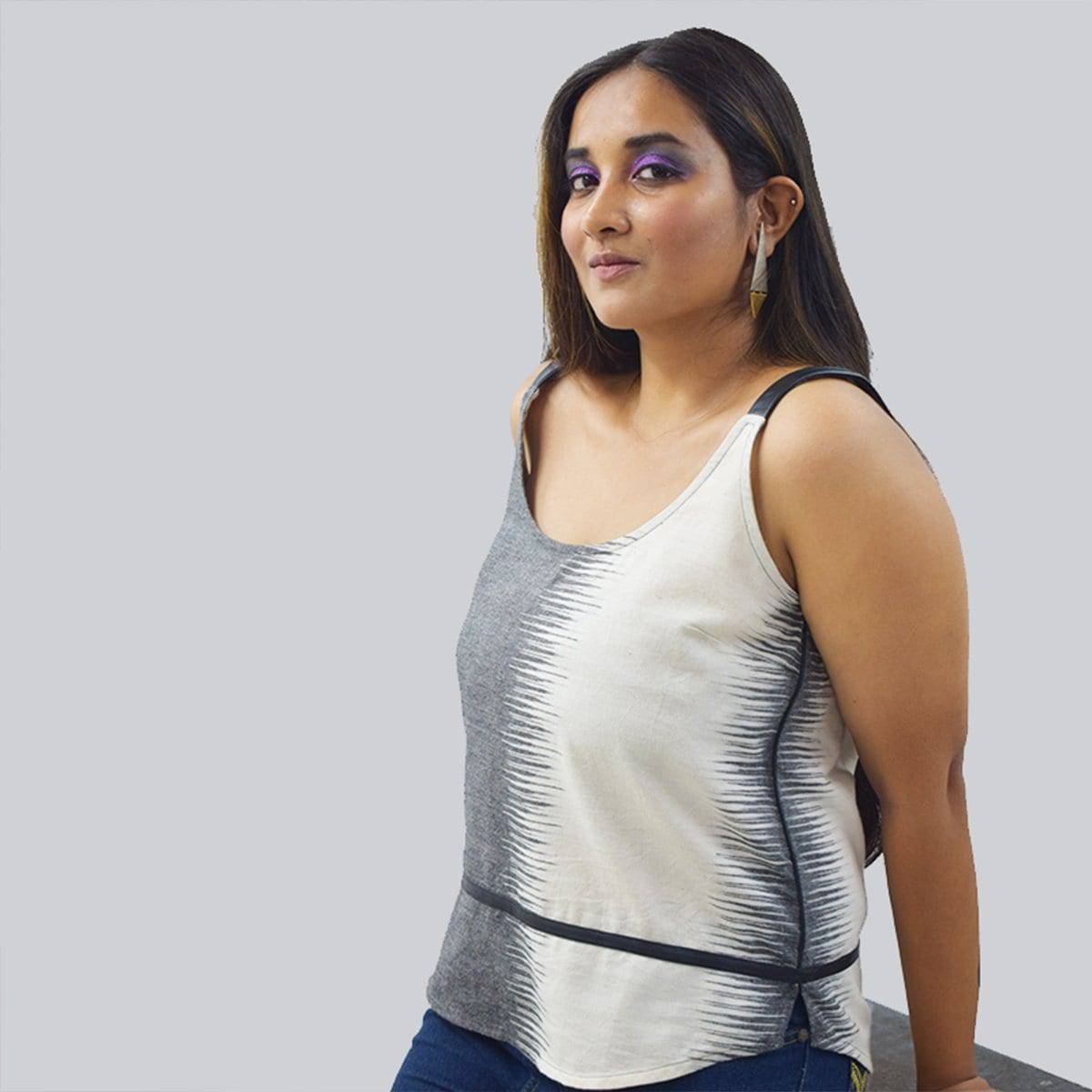 Andhra Ikat Blouse – Womens Top by Sonica Sarna available on Brown Living™. XS . SKU: 274 - 14292 - SSD - 134. Img 1.