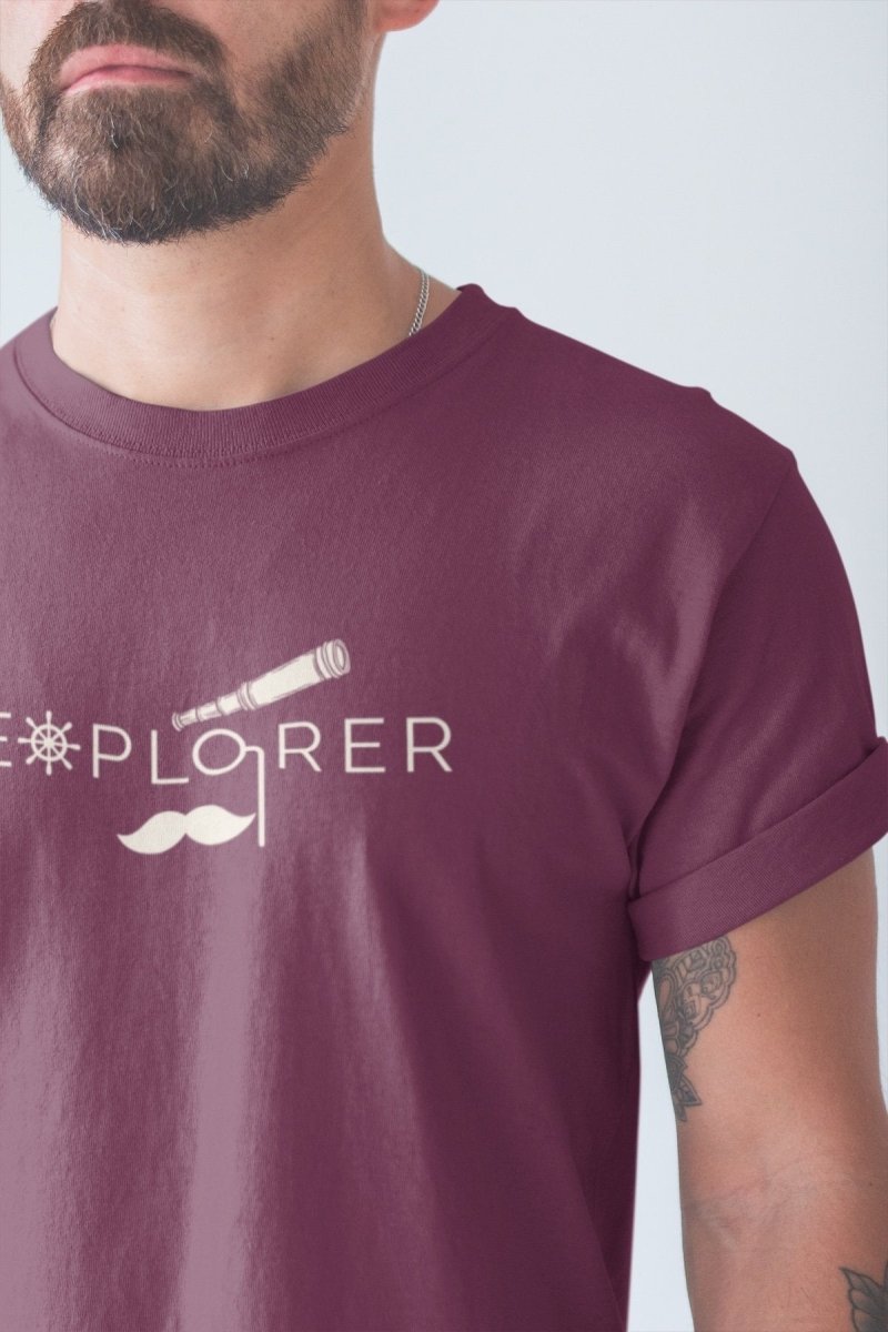 Sustainable T-Shirt | Recycled Plastic + Recycled Cotton Blend | Explorer Design (Mauve) | Verified Sustainable by Brown Living™