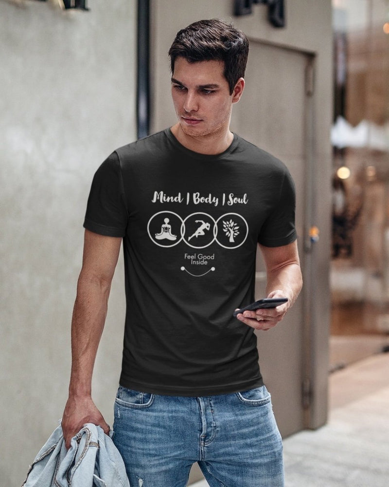 Buy Sustainable T-Shirt | Recycled Plastic + Recycled Cotton Blend | Mind Body Soul Design | Shop Verified Sustainable Mens Tshirt on Brown Living™