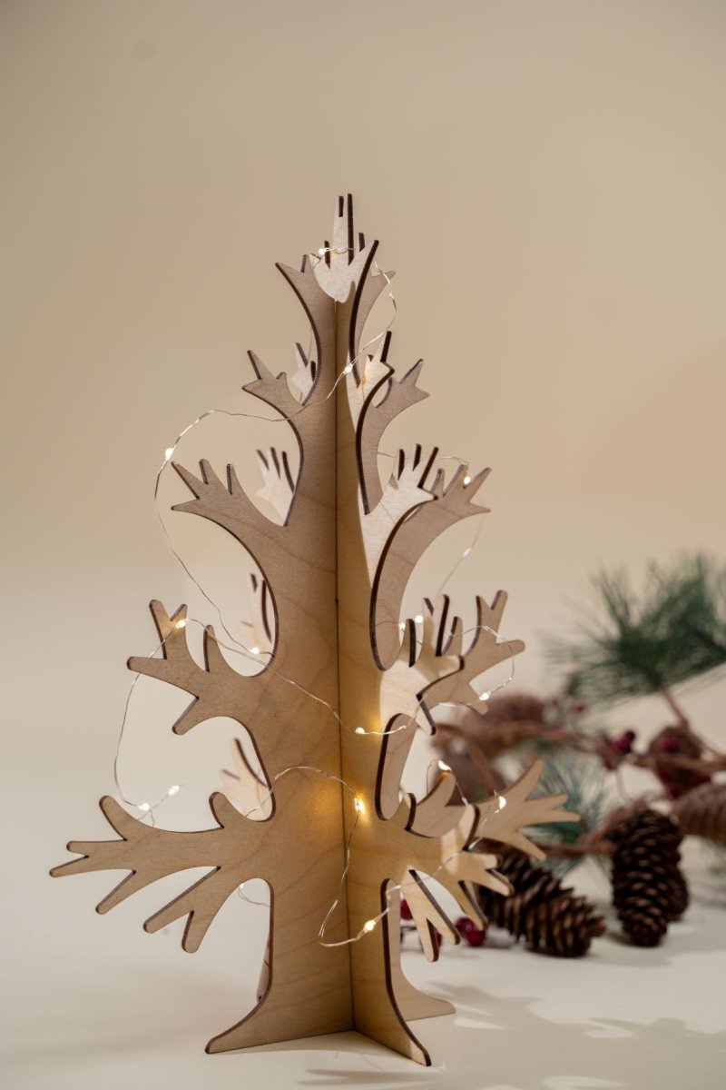 Buy Sustainable wooden DIY Christmas tree with Star | Shop Verified Sustainable Decor & Artefacts on Brown Living™