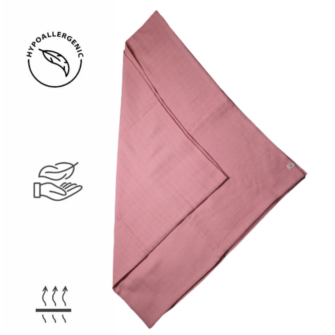 Swaddle Wrap For Newborn Babies Muslin Pink 100 x 100 cm | Verified Sustainable by Brown Living™