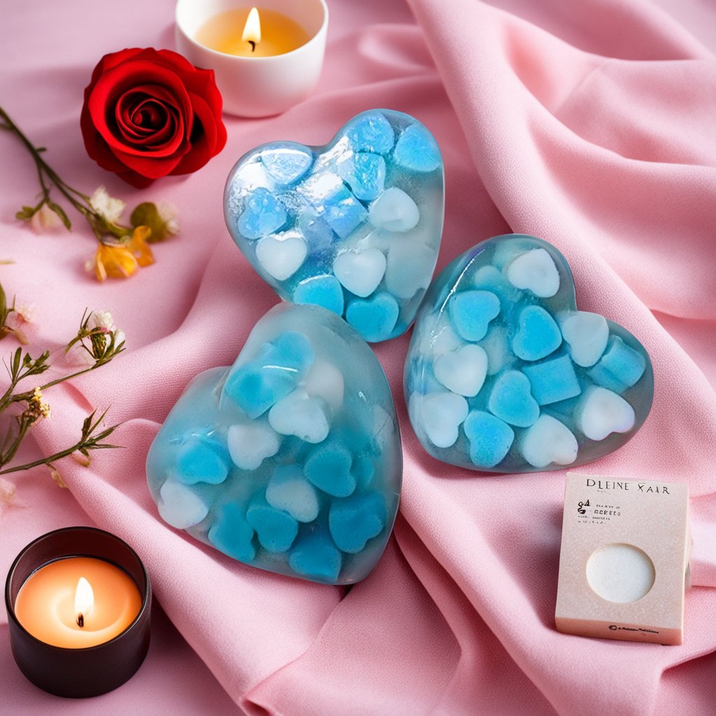 Sweet Hearts - Blue Handmade Glycerin Soap with Peppermint Essential Oil | Verified Sustainable by Brown Living™