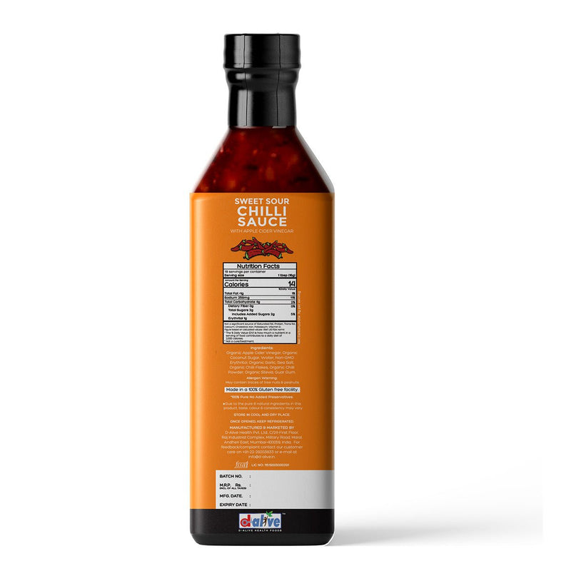 Buy Sweet Sour Chilli Sauce- 300g | Made with Organic Ingredients | Sugar-Free | Gluten-Free | Low Carb, Ultra Low GI, Vegan, Diabetes & Keto Friendly | Shop Verified Sustainable Products on Brown Living