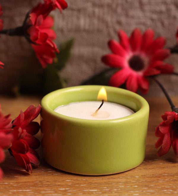 Buy T light diya- Green - Set of 2 | Shop Verified Sustainable Candles & Fragrances on Brown Living™