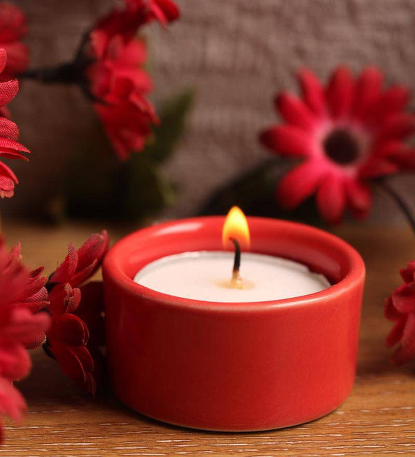 Buy T light Diya - Red Set of 2 | Shop Verified Sustainable Candles & Fragrances on Brown Living™