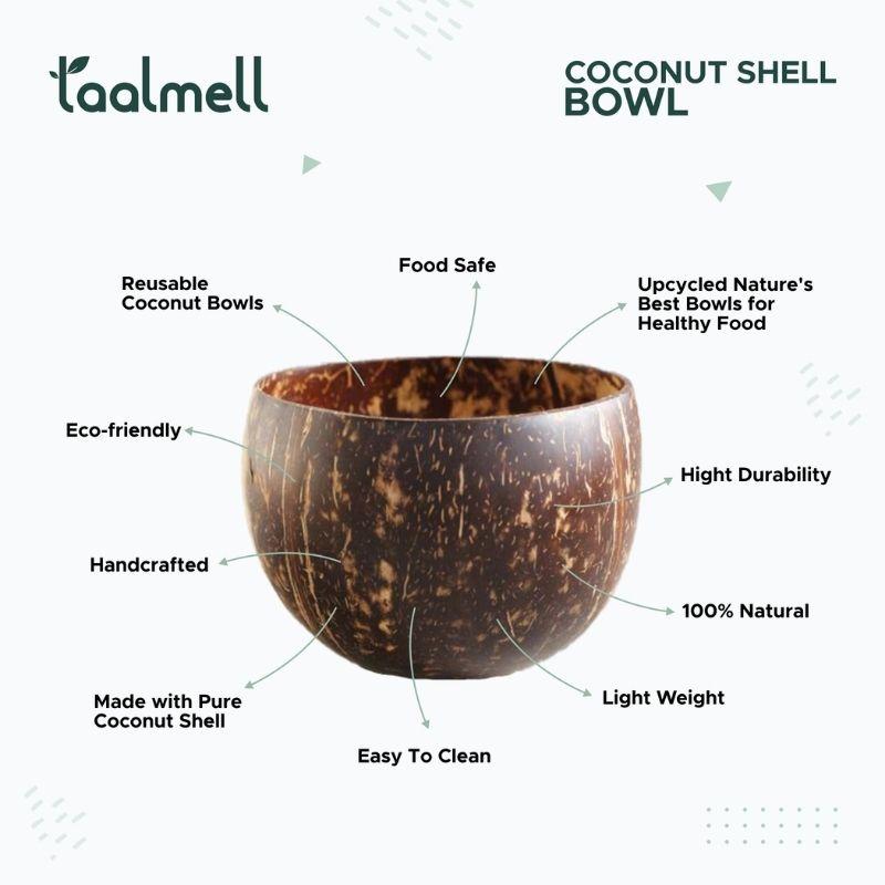 Buy Taal Mell Group of Coconut Bowl - Set of 4 Bowl| Serving Bowl| | Shop Verified Sustainable Plates & Bowls on Brown Living™