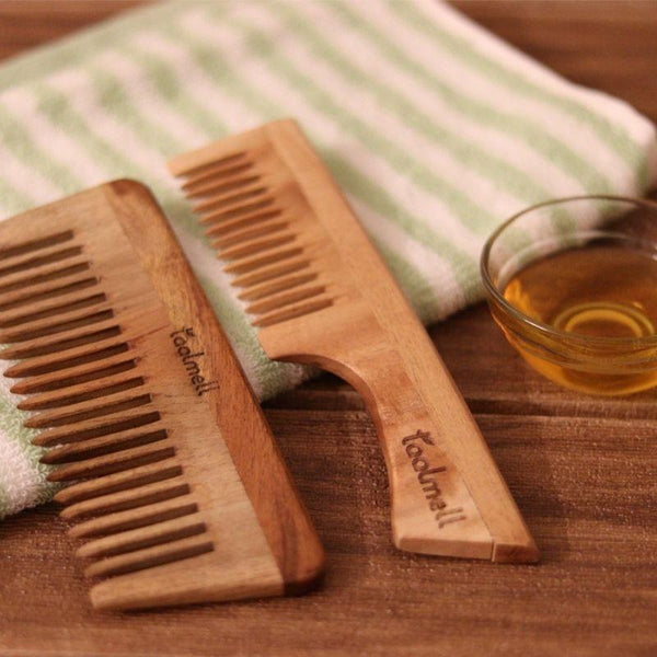 Buy Taal Mell Pure Neem combs |Wide Toothed Tips | Neem Comb Set of 2 | Shop Verified Sustainable Hair Comb on Brown Living™