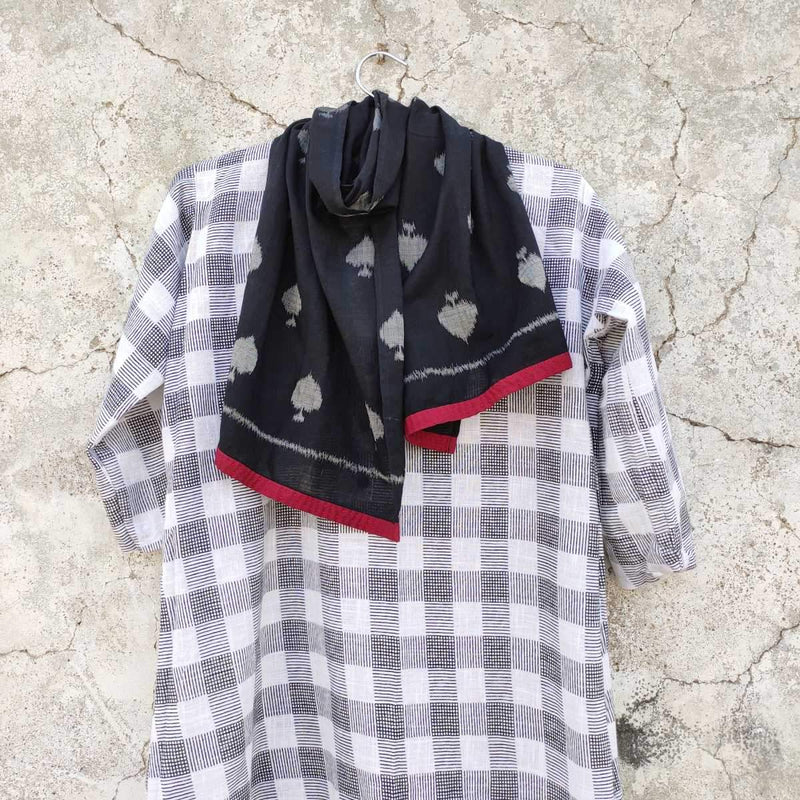 Buy Taash- Ace of Spade Cotton Scarf | Ikat Print | 100% Cotton | Shop Verified Sustainable Products on Brown Living