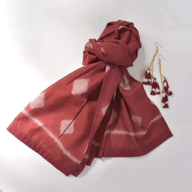 Buy Taash Diamonds Hair scarf & Ikat Tassel Earrings GiftSet | Shop Verified Sustainable Products on Brown Living