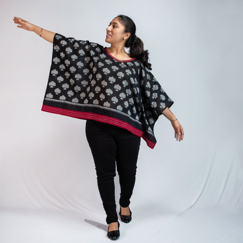 Buy Taash-King of Clubs Straight Poncho | Shop Verified Sustainable Products on Brown Living