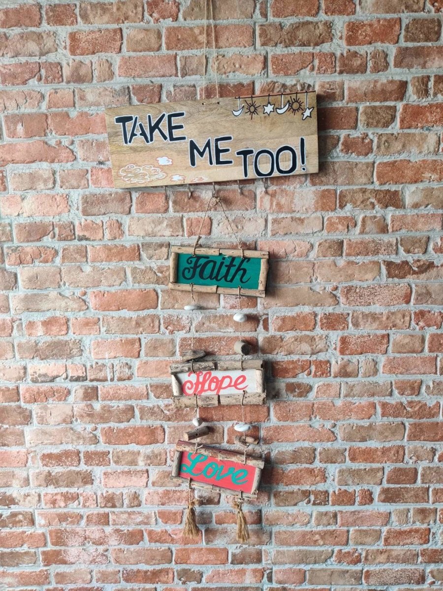 Take Me Too - Wall Hanging WOODEN HOOKS/ORGANIZER | Verified Sustainable by Brown Living™