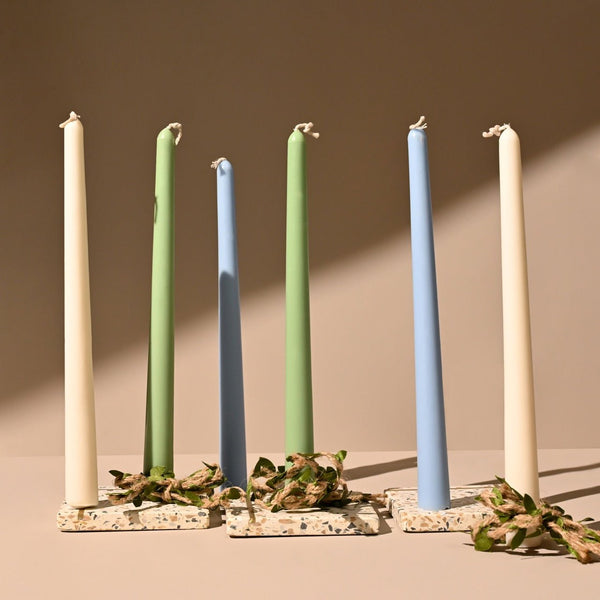 Tall Taper- Unscented Soy Wax Candle | Assorted Colors | Verified Sustainable Candles & Fragrances on Brown Living™