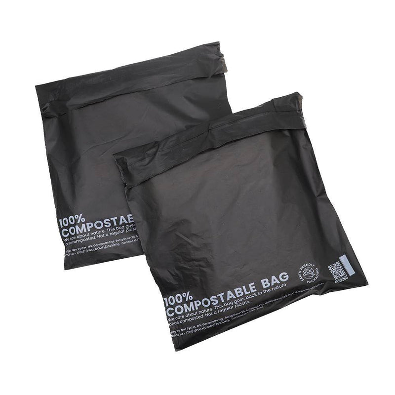 Buy Tamper Proof Compostable Courier Bags 8"X 8"+2"- Pack Of 200 | Shop Verified Sustainable Packing Materials on Brown Living™