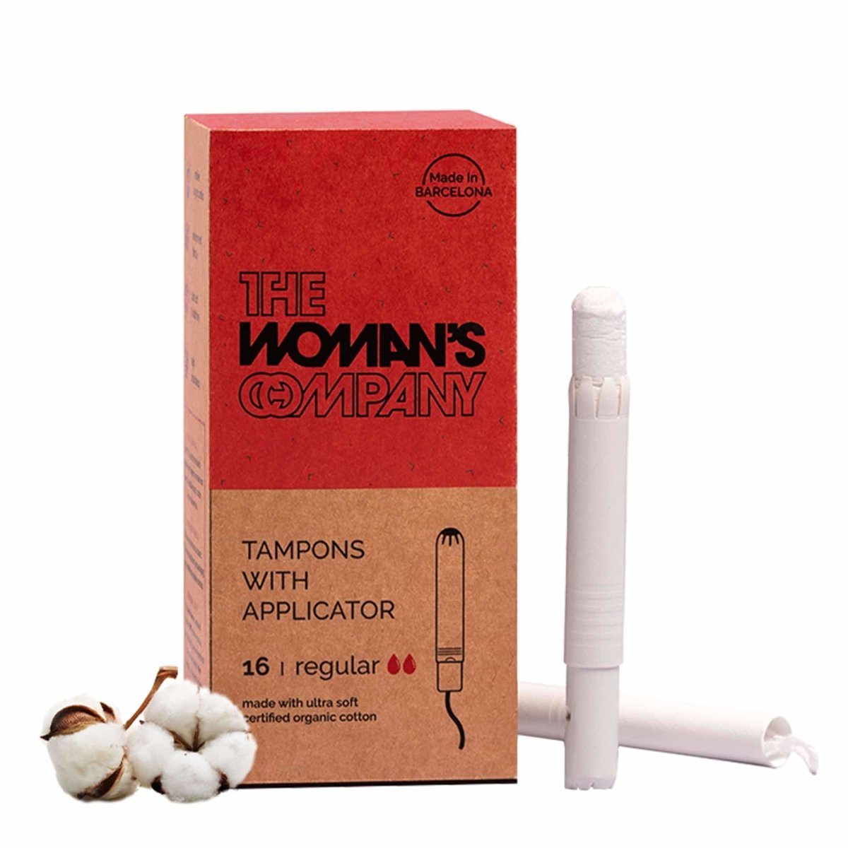 Tampons with Applicator, Chemical Free, Biodegradable, 16 Pieces | Verified Sustainable by Brown Living™