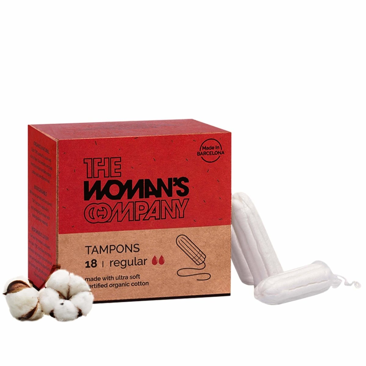 Tampons without Applicator 18 Piece, 100% Organic, Chemical Free | Verified Sustainable by Brown Living™