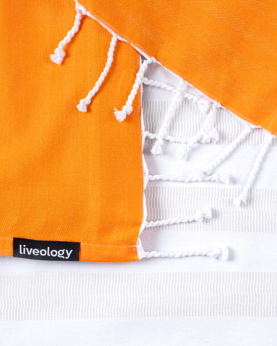 Tangerine | Bamboo & cotton Blend Woven | Bath/beach/Everyday Towels | Verified Sustainable by Brown Living™