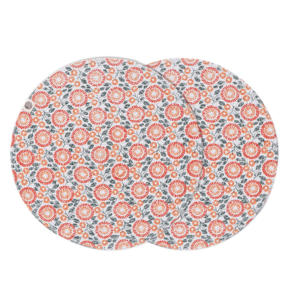 Tangerine Round Mat - Set of 2 | Verified Sustainable by Brown Living™