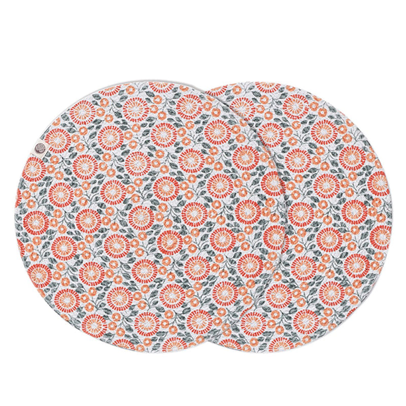 Buy Tangerine Round Mat - Set of 2 | Shop Verified Sustainable Table Linens on Brown Living™