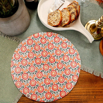 Tangerine Round Mat - Set of 2 | Verified Sustainable by Brown Living™