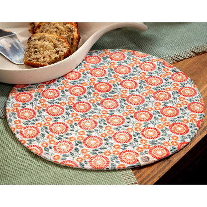 Tangerine Round Mat - Set of 2 | Verified Sustainable by Brown Living™