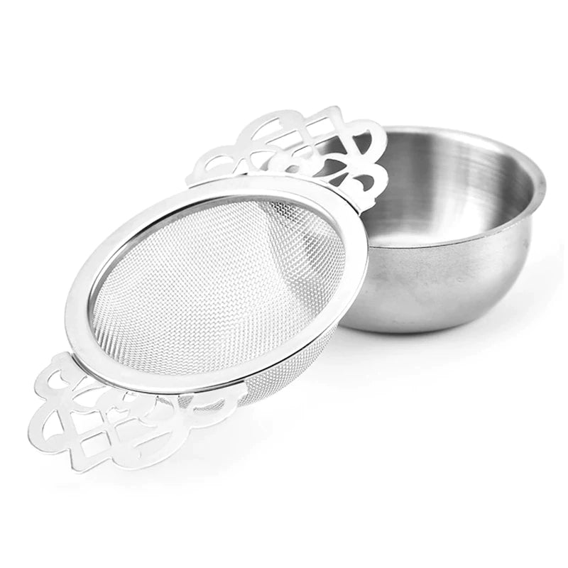 Buy Tea Steel Strainer with Holder | Shop Verified Sustainable Products on Brown Living