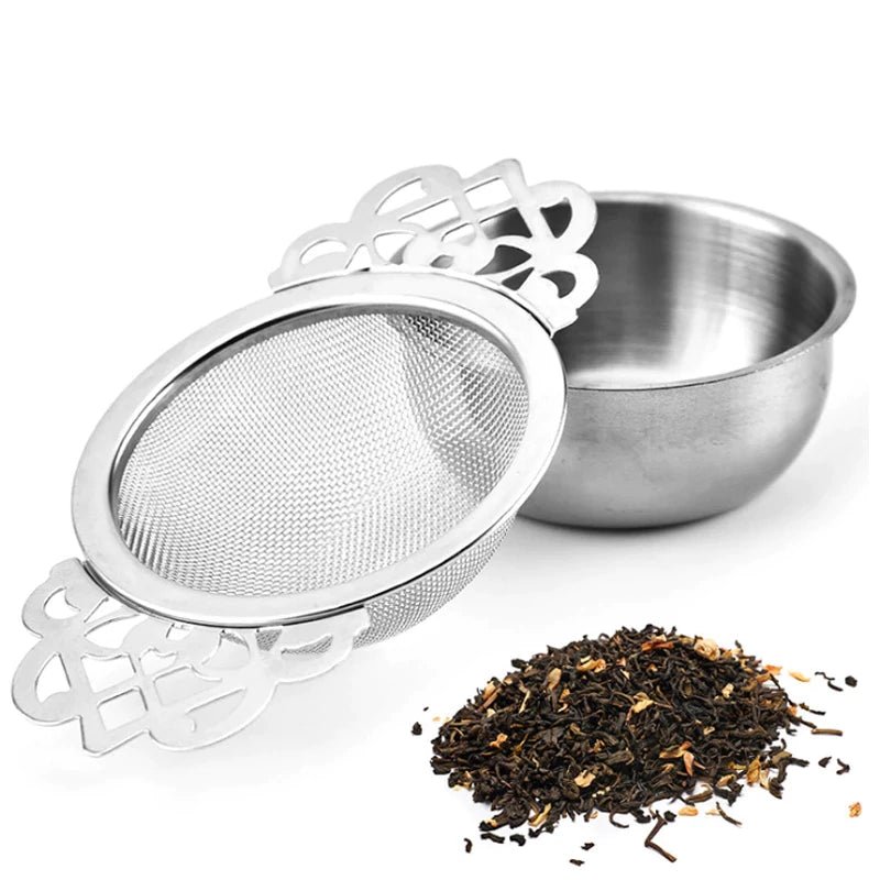 Buy Traditional Stainless Steel Tea Strainer with Holder | Shop Verified Sustainable Beverage Accessories on Brown Living™