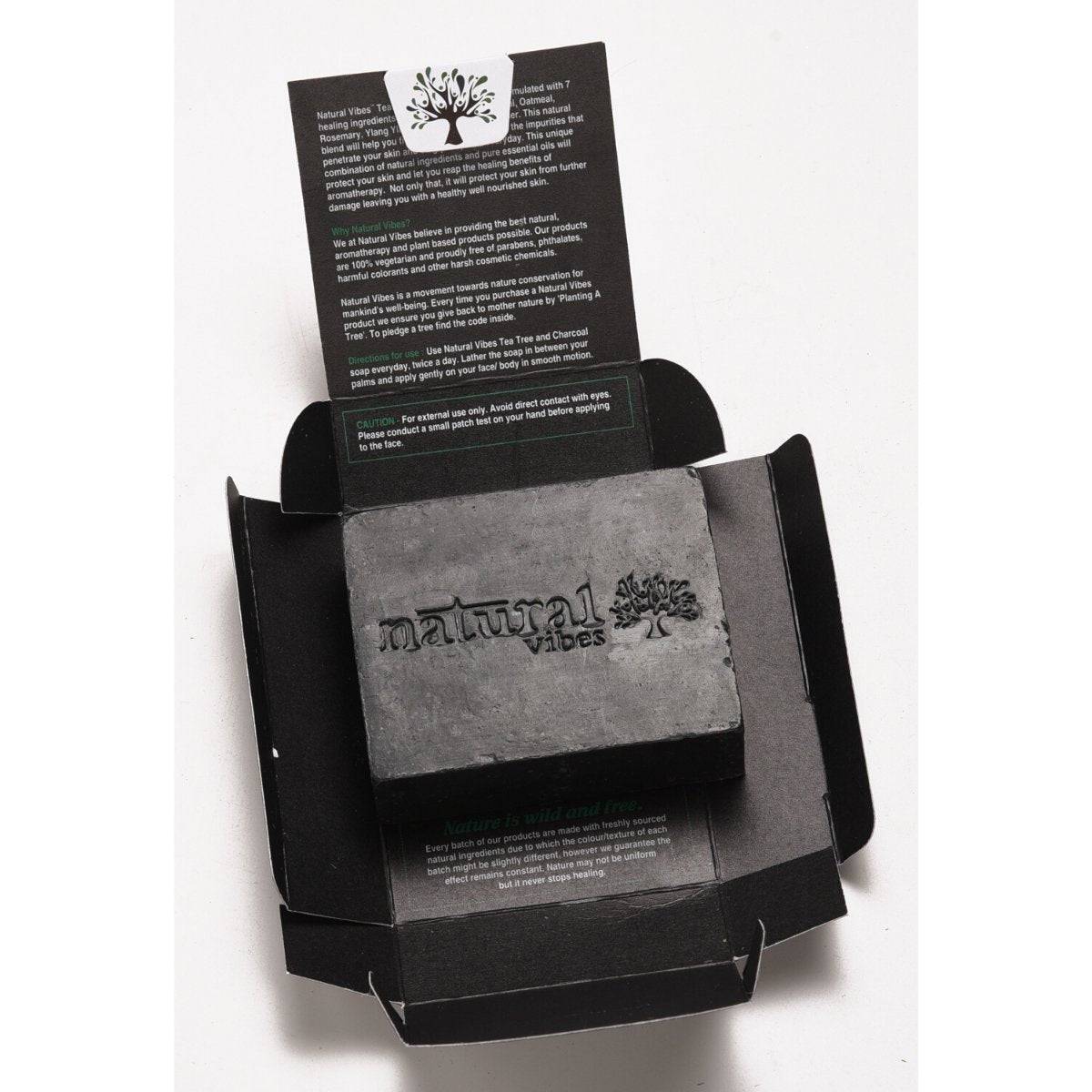 Tea Tree and Acitivated Charcoal Soap - 150g – Body Soap by Natural Vibes available on Brown Living™. . SKU: 063 - 01368 - NV_teatree_charcoal_soap_150g. Img 3.