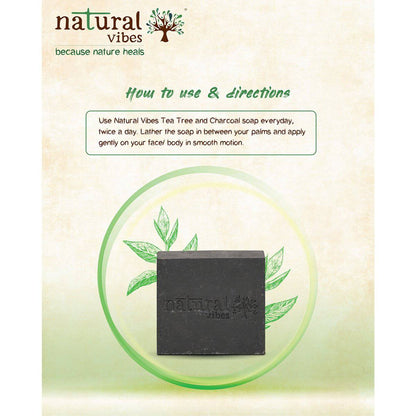 Tea Tree and Activated charcoal Soap - 3 – Body Soap by Natural Vibes available on Brown Living™. . SKU: 063 - 01429 - NV_charcoal_soap_packof3. Img 4.