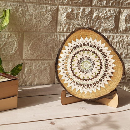 Teak wood wall plate with easel stand | Verified Sustainable by Brown Living™