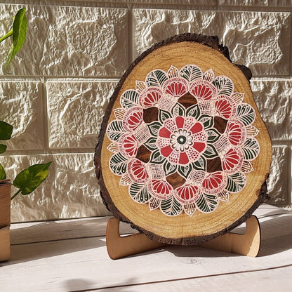 Teak wood wall plate with easel stand | Verified Sustainable by Brown Living™