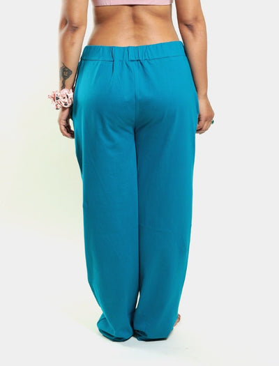 Teal 100% Organic Cotton Pajama – Womens Pants on Brown Living™. SKU: 014/PJ/Teal/S_24BL10723. Img 4.