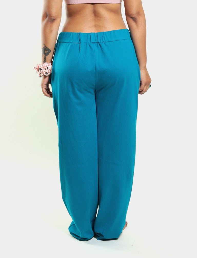 Teal 100% Organic Cotton Pajama | Verified Sustainable Womens Pants on Brown Living™